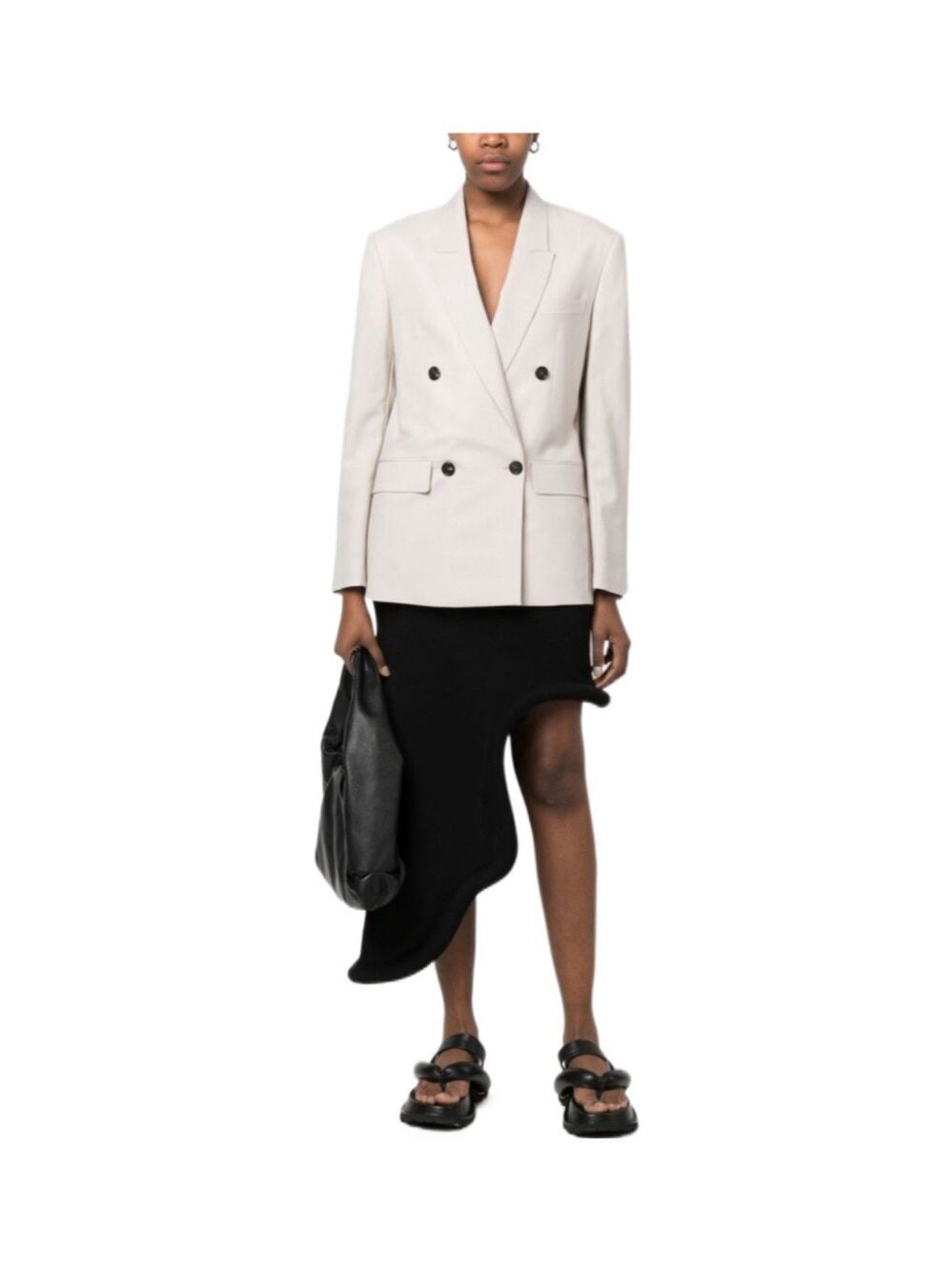 Low Classic Light Beige Wool Suit Jacket/Blazer Small Quit Luxury Officewear